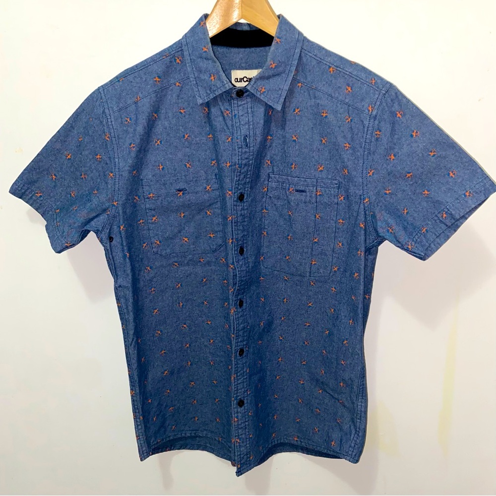 ourCaste - Short Sleeve Denim Button-Up